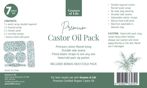 7 Piece Castor Oil Pack with Premium Flannel Cotton - Image 3